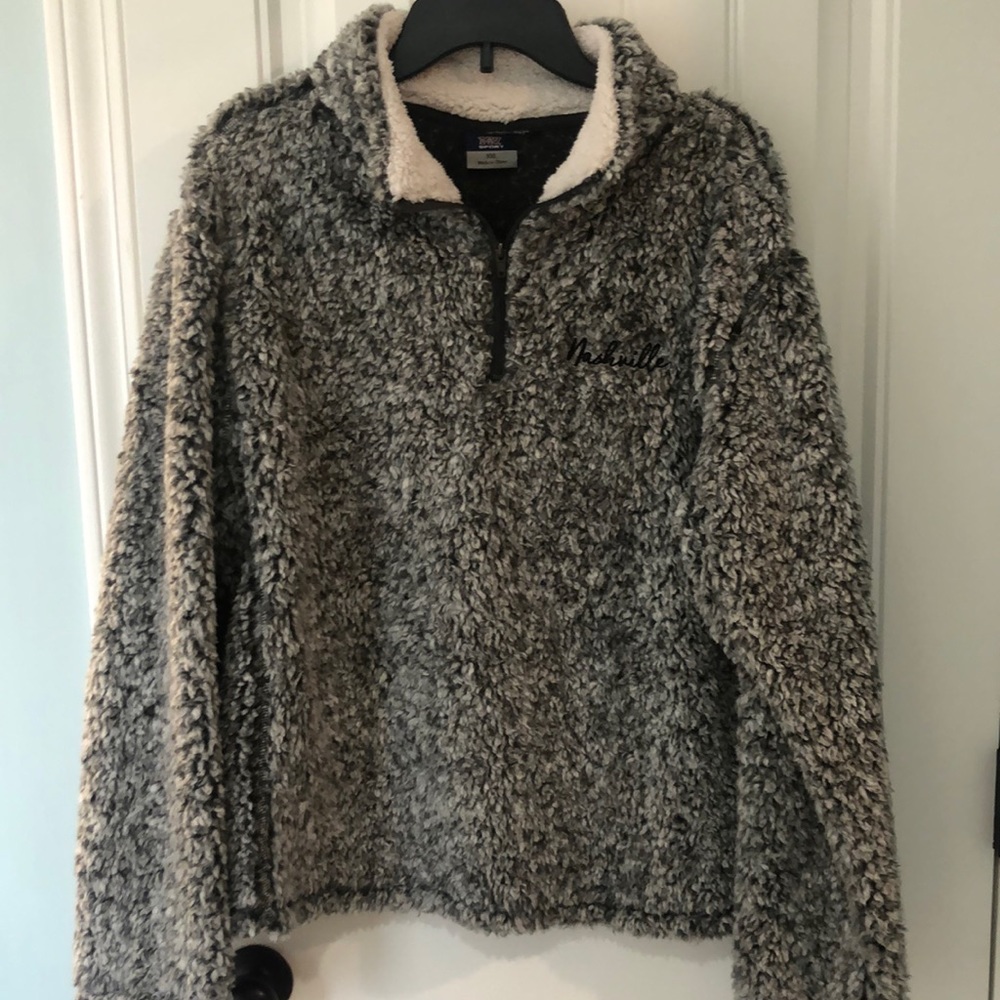 Black and White Sherpa Pullover
